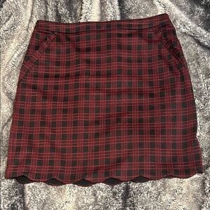 Plaid Red and Black Women's Skirt